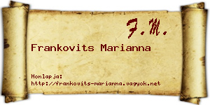 Frankovits Marianna névjegykártya
